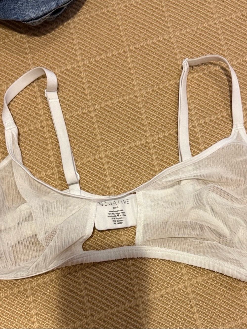 Negative Underwear Mesh Cutout Bralette in White